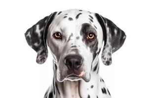 dalmatian hund isolera på vit bakgrund.. foto