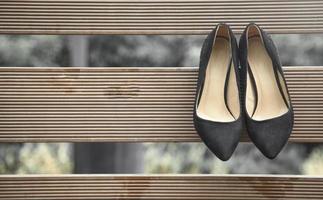 eleganta svarta skor. mode foto