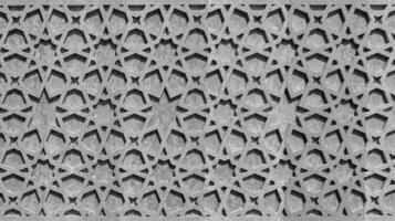 svart och vit geometrisk traditionell islamic prydnad. fragment av en mosaik.abstrakt bakgrund. foto
