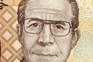 hedi nouira en närbild porträtt från tunisisk pengar foto