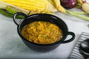 vegan kök - indisk soppa daal foto