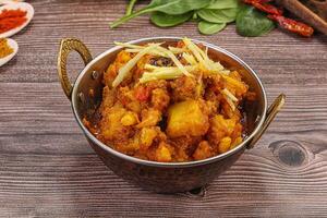indisk kök - aloo gå förbi curry foto