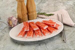 krabba kött pinne surimi aptitretare foto