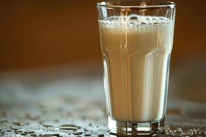 färsk glas av mjölk professionell reklam mat fotografi foto