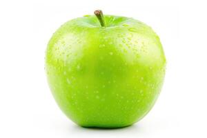 färsk grön äpple isolerat på vit bakgrund med klippning väg. foto
