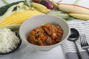 mexikansk kök - chili lura carne foto