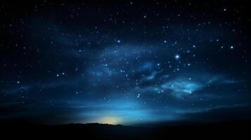 starry natt himmel med lysande horisont och skimrande stjärnor foto