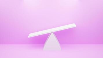 ett tömma vit podium hölls förbi en pyramid på en ljus lila bakgrund. en marmor foto