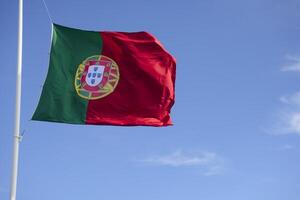 portugisiska flagga. nationell flagga. resa till portugal begrepp. foto