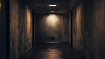 olycksbådande och kusligt övergiven korridor frammanande spänning och mysterium foto