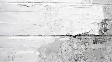 vit måla stroke på urban cement blockera vägg. foto