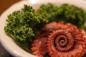spiral bläckfisk sashimi foto