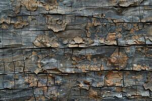 ai genererad yta av gammal brun flisas och försämrades trä textur foto