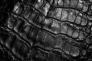 ai genererad läder textur svart bakgrund krokodil läder foto