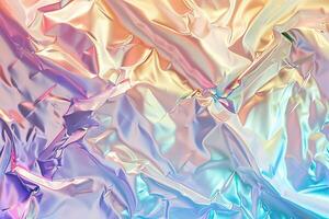 ai genererad regnbågsskimrande holografiska folie textur för olika mönster. foto