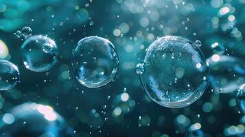 ai genererad bubbla under vattnet foto