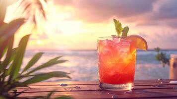 sommar cocktail på strand bakgrund. foto