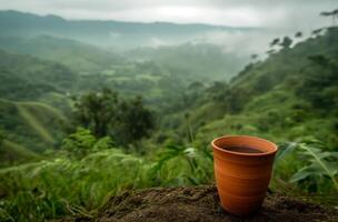 ai genererad kaffe ha sönder i de vild foto