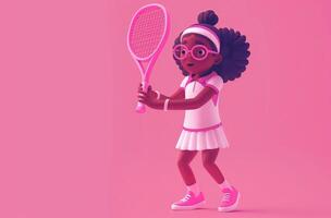 animerad tennis spelare unge foto