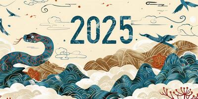 ai genererad illustration för kulturell firande av kinesisk ny år 2025 orm zodiaken symbol foto