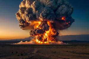 en stor explosion är sett i de himmel foto