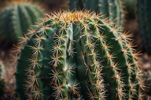 en kaktus växt är visad i en öken- miljö foto