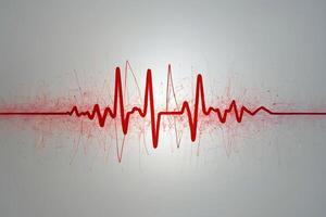 kardiogram i röd på en vit bakgrund foto