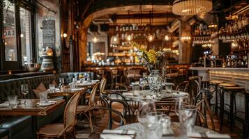 elegant och mysigt dining erfarenhet på exklusiva urban bar och restaurang foto