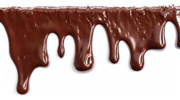 smältande choklad droppa på vit yta foto