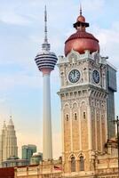 kuala lumpur, malaysia på Maj 22, 2023. mycket skön historisk arkitektur av de sultan abdulera samad byggnad. foto