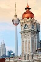 kuala lumpur, malaysia på Maj 22, 2023. mycket skön historisk arkitektur av de sultan abdulera samad byggnad. foto