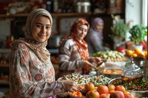 Hem eid al-fitr förberedelser förbi kvinnor foto