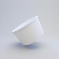 papper skål eller behållare attrapp isolerat på vit bakgrund foto