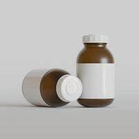 medicin piller flaska isolerat på en vit bakgrund 3d tolkning illustration foto