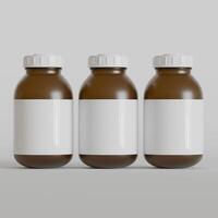 medicin piller flaska isolerat på en vit bakgrund 3d tolkning illustration foto
