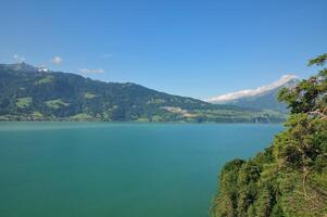 thunersee resp sjö thun i Berner Oberland, Schweiz foto