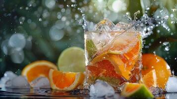 en sommar cocktail av uppfriskande citrus- och alkohol foto