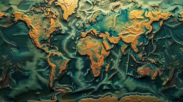 abstrakt Karta illustration med kartografi värld foto
