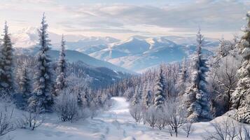 skön vinter- natur landskap Fantastisk berg foto