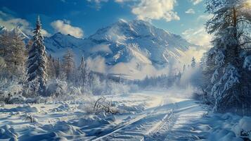 skön vinter- natur landskap Fantastisk berg foto