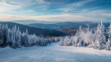 skön vinter- natur landskap Fantastisk berg foto