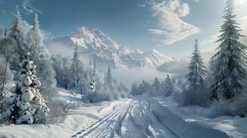 skön vinter- natur landskap Fantastisk berg foto