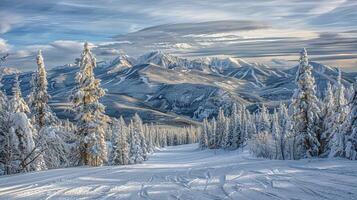 skön vinter- natur landskap Fantastisk berg foto