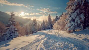 skön vinter- natur landskap Fantastisk berg foto