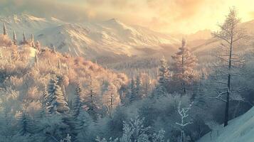 skön vinter- natur landskap Fantastisk berg foto