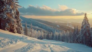 skön vinter- natur landskap Fantastisk berg foto