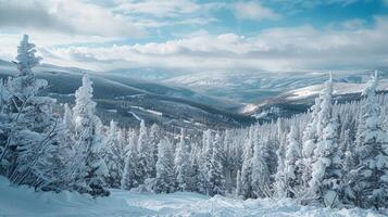 skön vinter- natur landskap Fantastisk berg foto