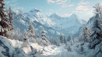 skön vinter- natur landskap Fantastisk berg foto