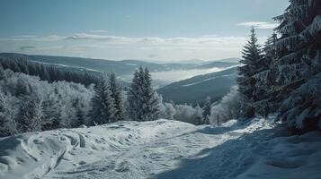 skön vinter- natur landskap Fantastisk berg foto