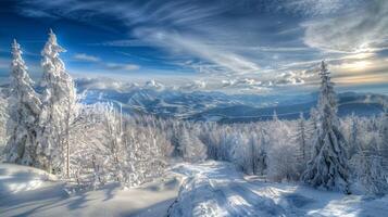 skön vinter- natur landskap Fantastisk berg foto